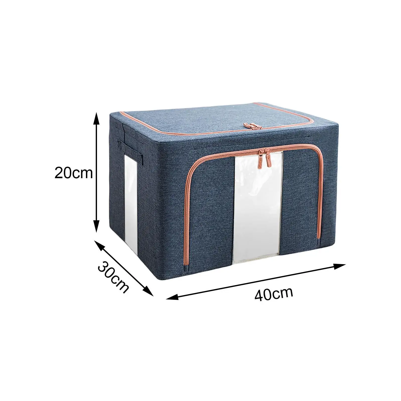 Cotton And Linen Storage Box Steel Frame Moisture-Proof And Dust-Proof Folding Storage Box Transparent Cloth Storage Box W/Cover