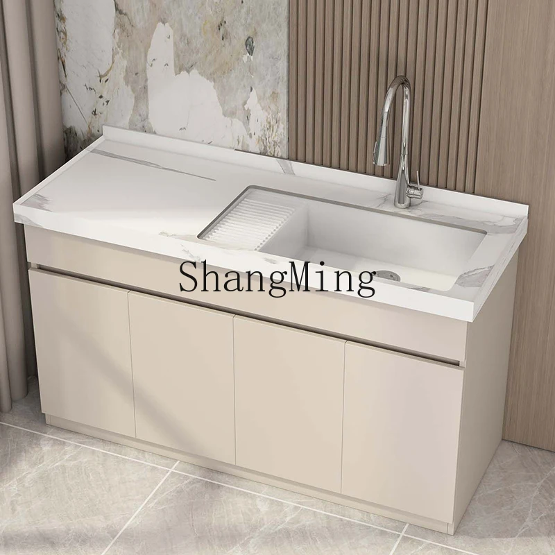 

LXY Honeycomb Aluminum Outdoor Console with Washboard Laundry Cabinet Basin