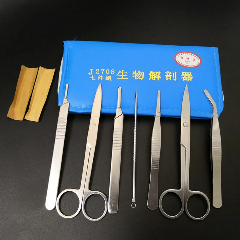 7Pcs/Set Dissecting Animal Dissection Kit Taxidermy Set Biology Student School Lab Training Instrument Tools