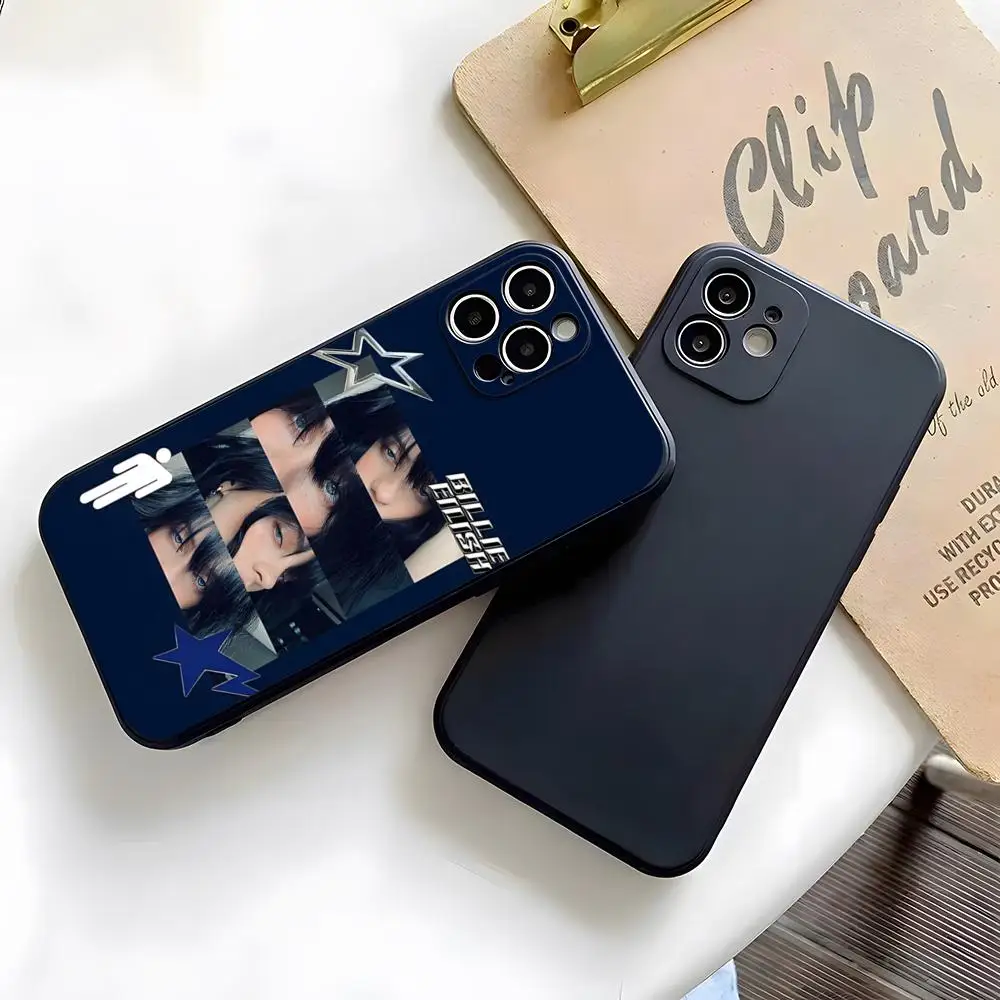 SINGER b-billie Eilish-funda de teléfono para IPhone 17 Pro Max 15 Pro 16 14 Plus 12 13 Mini 11 Pro, funda suave a prueba de golpes