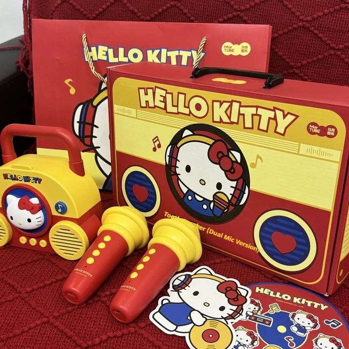 martube-nouveau-sanrio-hellokitty-microphone-haut-parleur-anime-peripherique-cadeau-filles-chant-jouets-karaoke-microphone-filles-cadeau-d'anniversaire