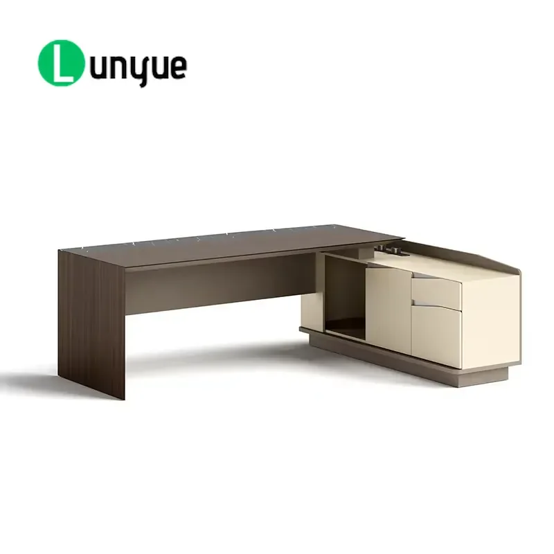 Modern Luxury L Shaped Office Desk MDF Manager Table for Home Study Workstation Wholesale Durable Stylish Computer Writing
