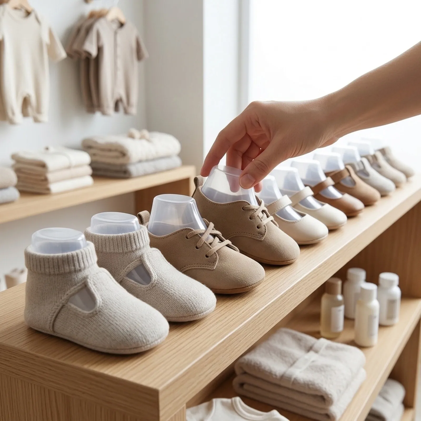 10pcs Clear Plastic Baby Bootie Display Socks PVC Based Lightweight Sleeves for Retail Display and Inventory Management