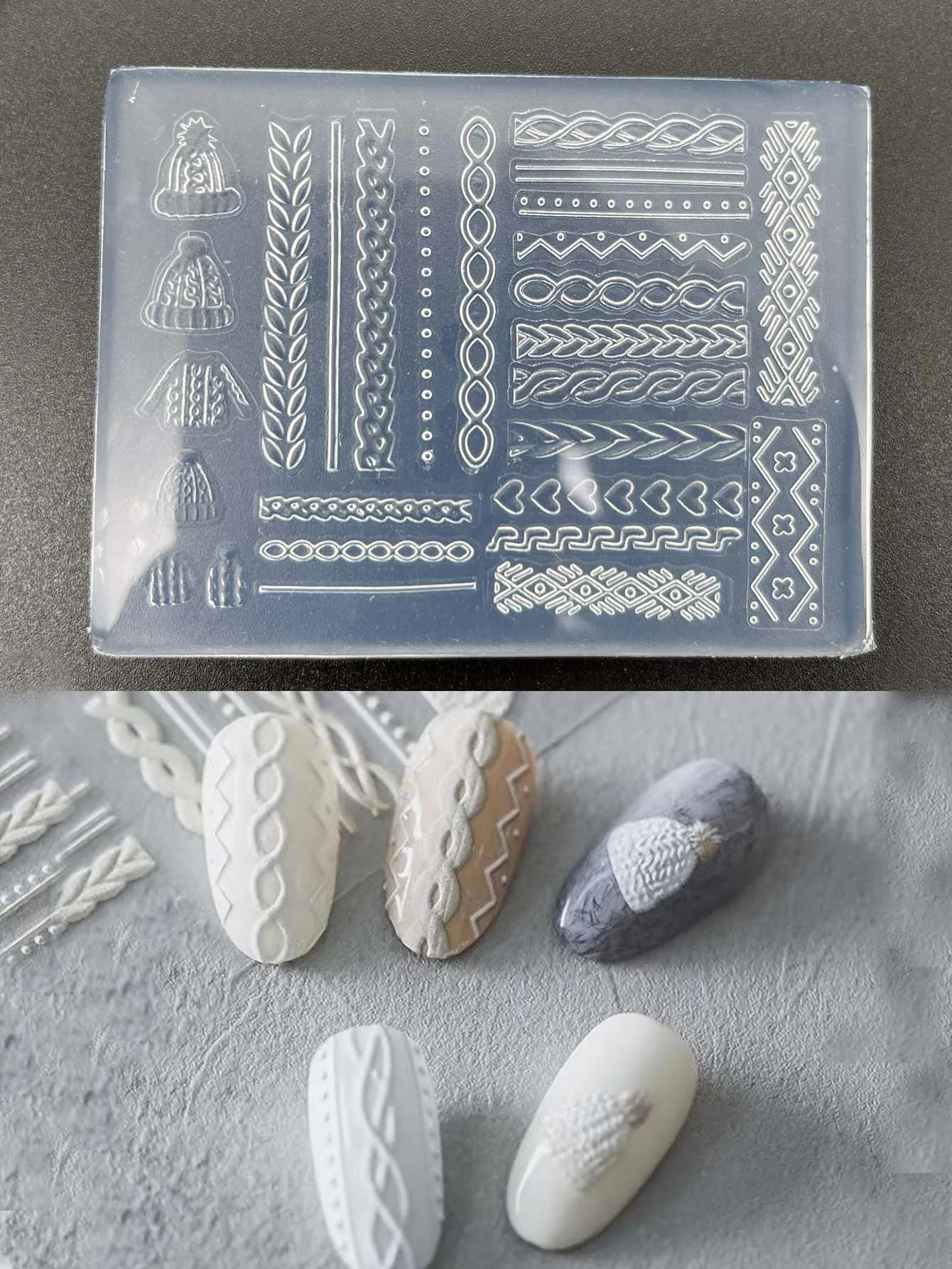 1pc maglione linea cappello stampo 3D decorazioni per unghie in silicone modelli fai da te ultrasottili stampo per unghie artigianato gioielli