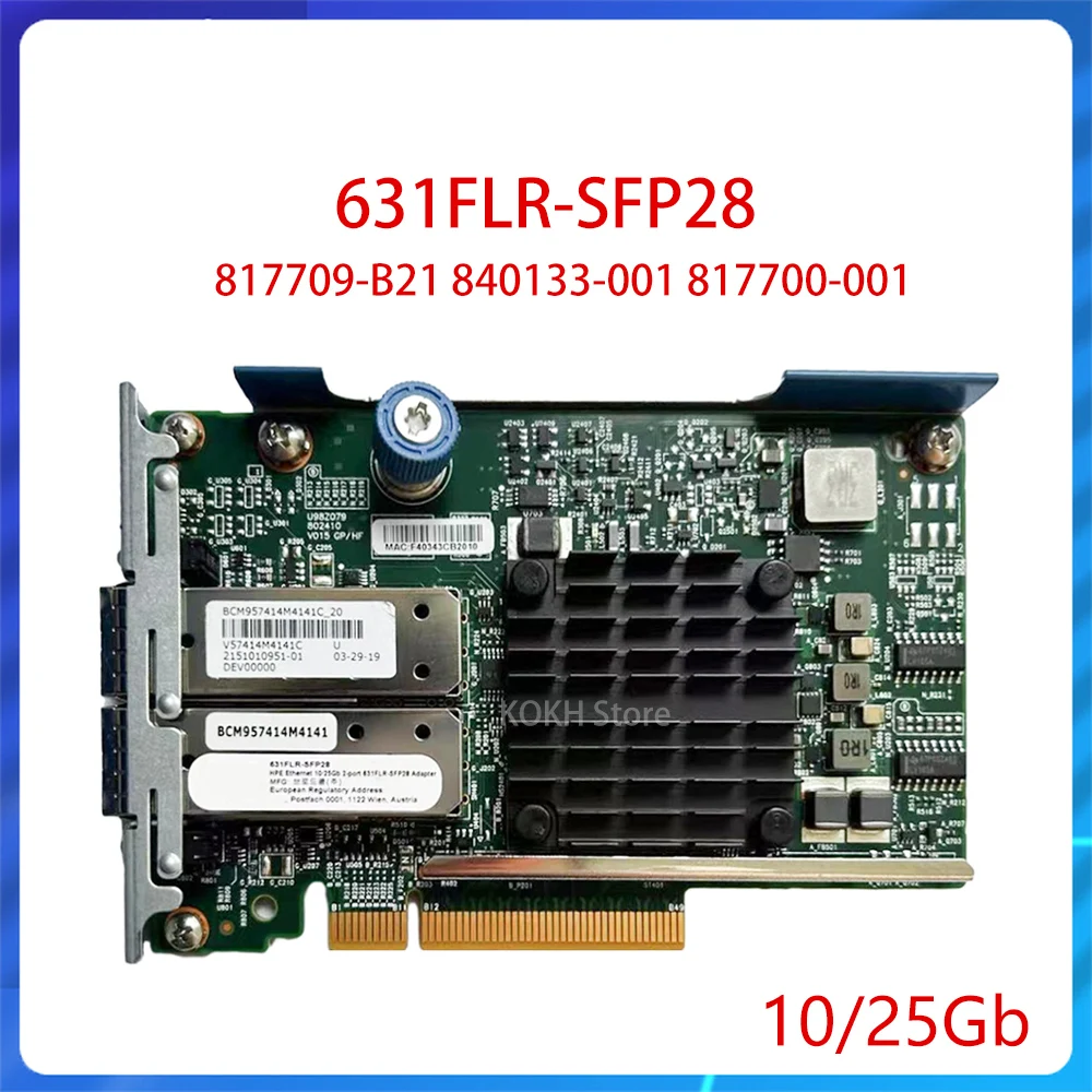 

Original 817709-B21 631FLR-SFP28 Adapter Ethernet Card 10GB/25Gb 840133-001 817700-001 10G/25G Controller Card