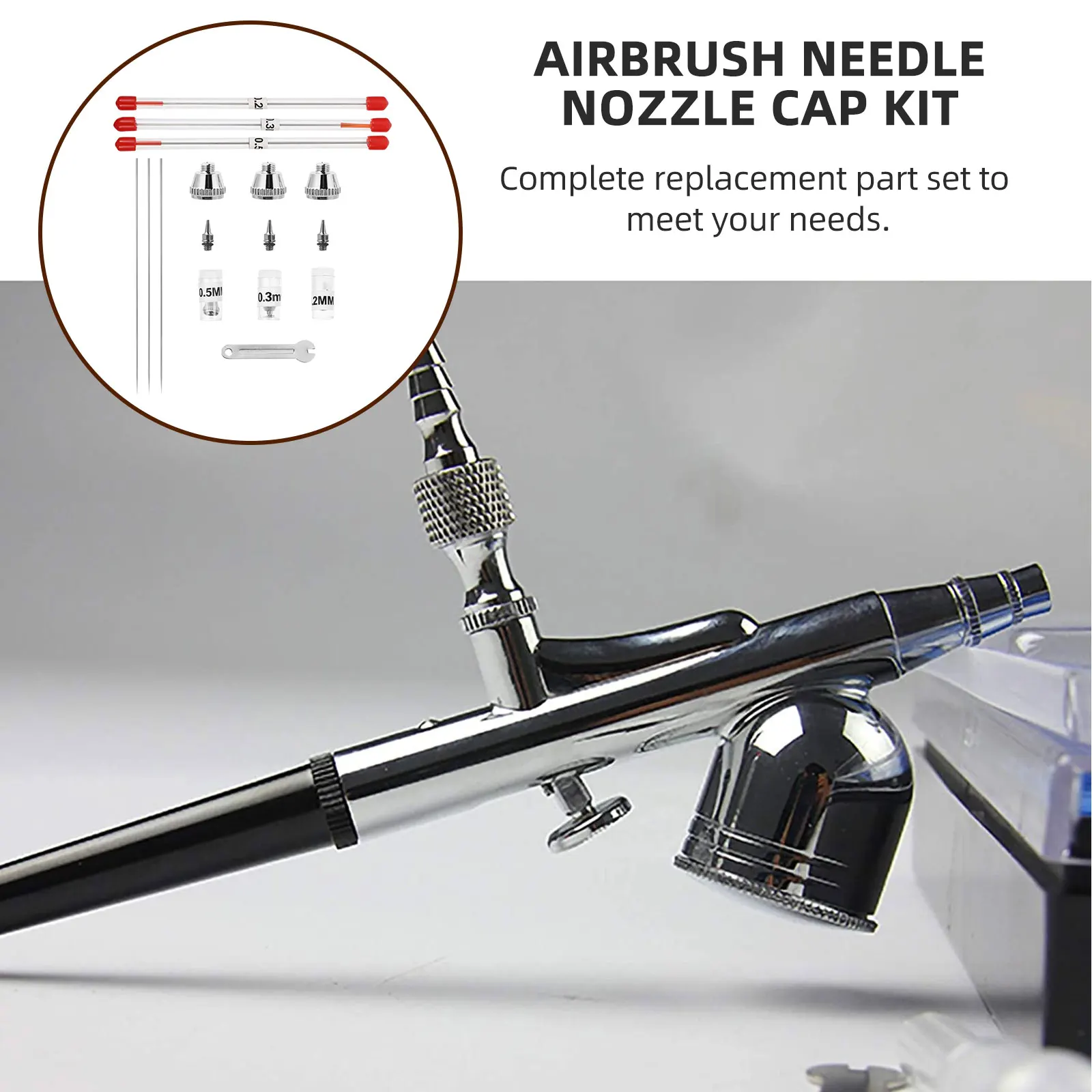 

Airbrush Accessories 2mm 0 3mm 0 5mm Needles Tips Alloy Replacement Parts for Sprayer Nozzle Kit Painting Tools Art Supplies