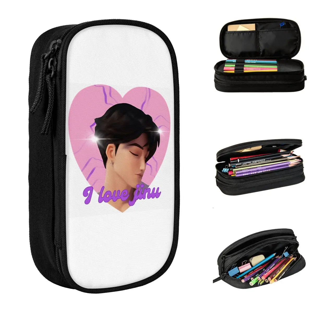 eu-amo-jinu-saja-meninos-kpop-demon-hunters-lapis-caso-escola-lapis-casos-dupla-camada-criancas-grande-lapis-bolsa-material-escolar