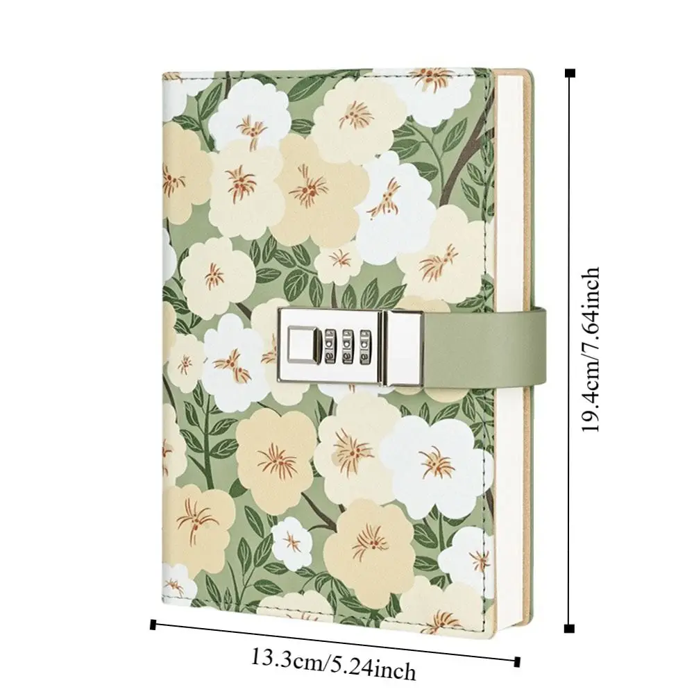 224 Pages B6 Notebook Protecting Secrets Thickened Password Book with Lock Waterproof PU Leather Student Notepad