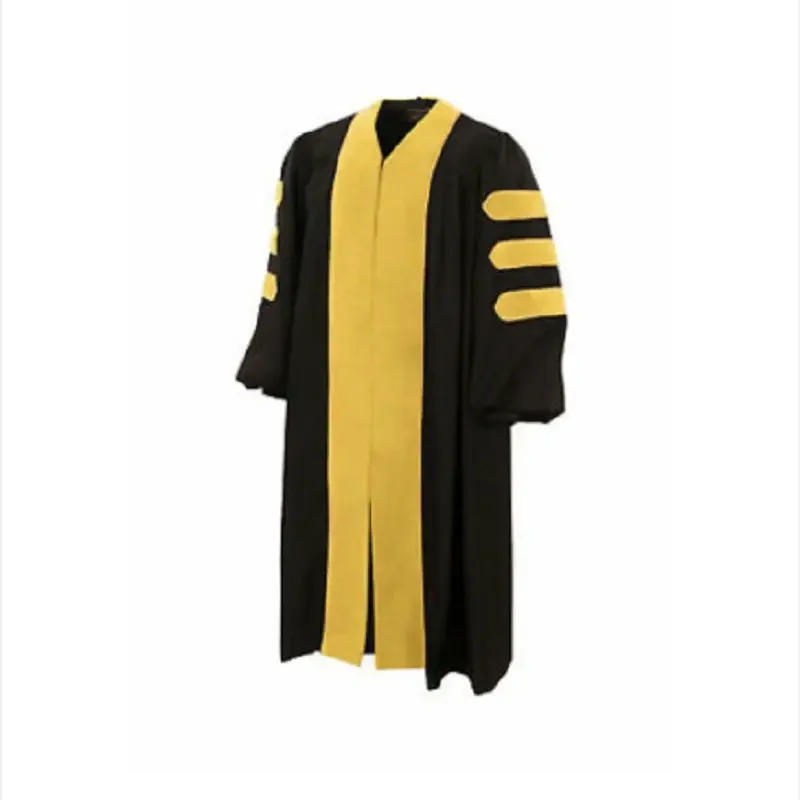 

Cosplay Luxury Doctoral Graduation Dress with Gold Edge Velvet Dress Adult Custom Multi Color