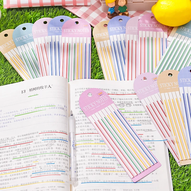 5 Sets Creative Transparent PET Memo Pad Sticky Notes Planner Sticker Notepad School Supplies Students Stationery