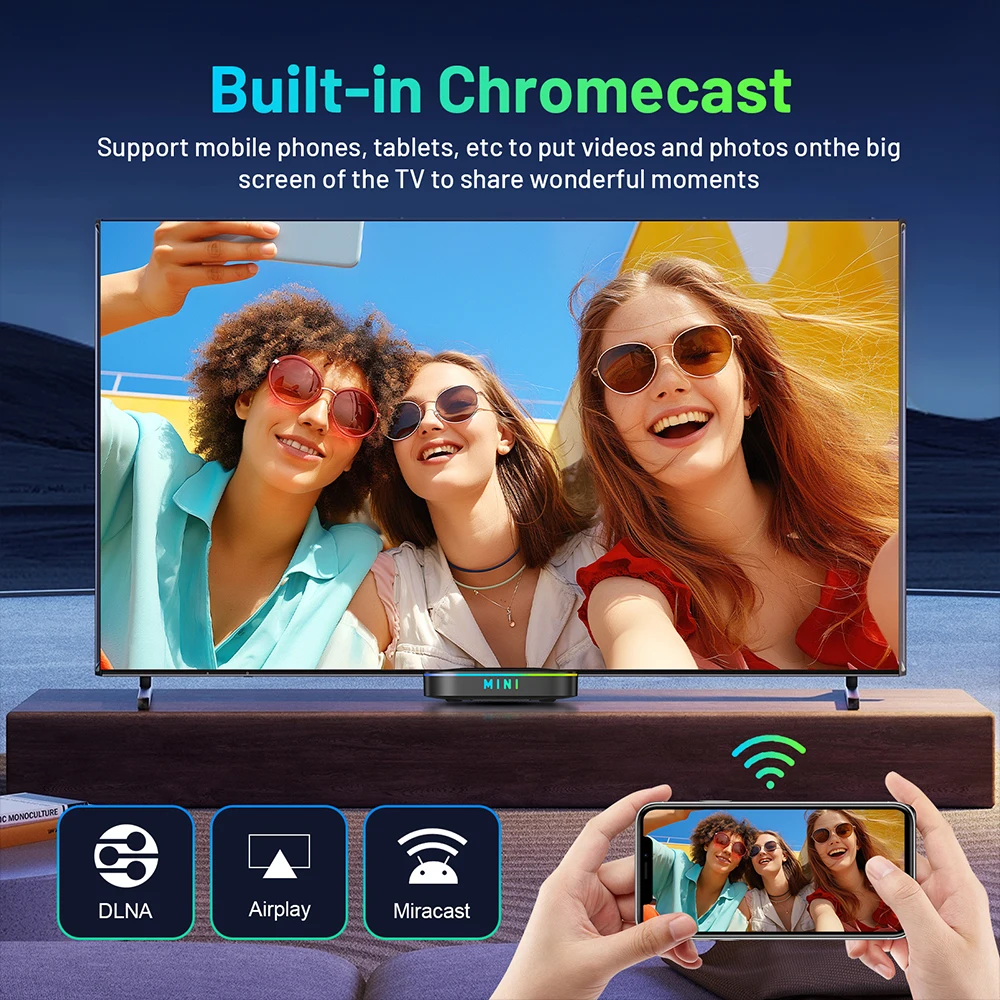 TV98 ATV MINI Smart TV Box Android14 RK3518 1080P HD TV box 2.4/5G WiFi TV Receiver for Google YouTube Netflix Media Player