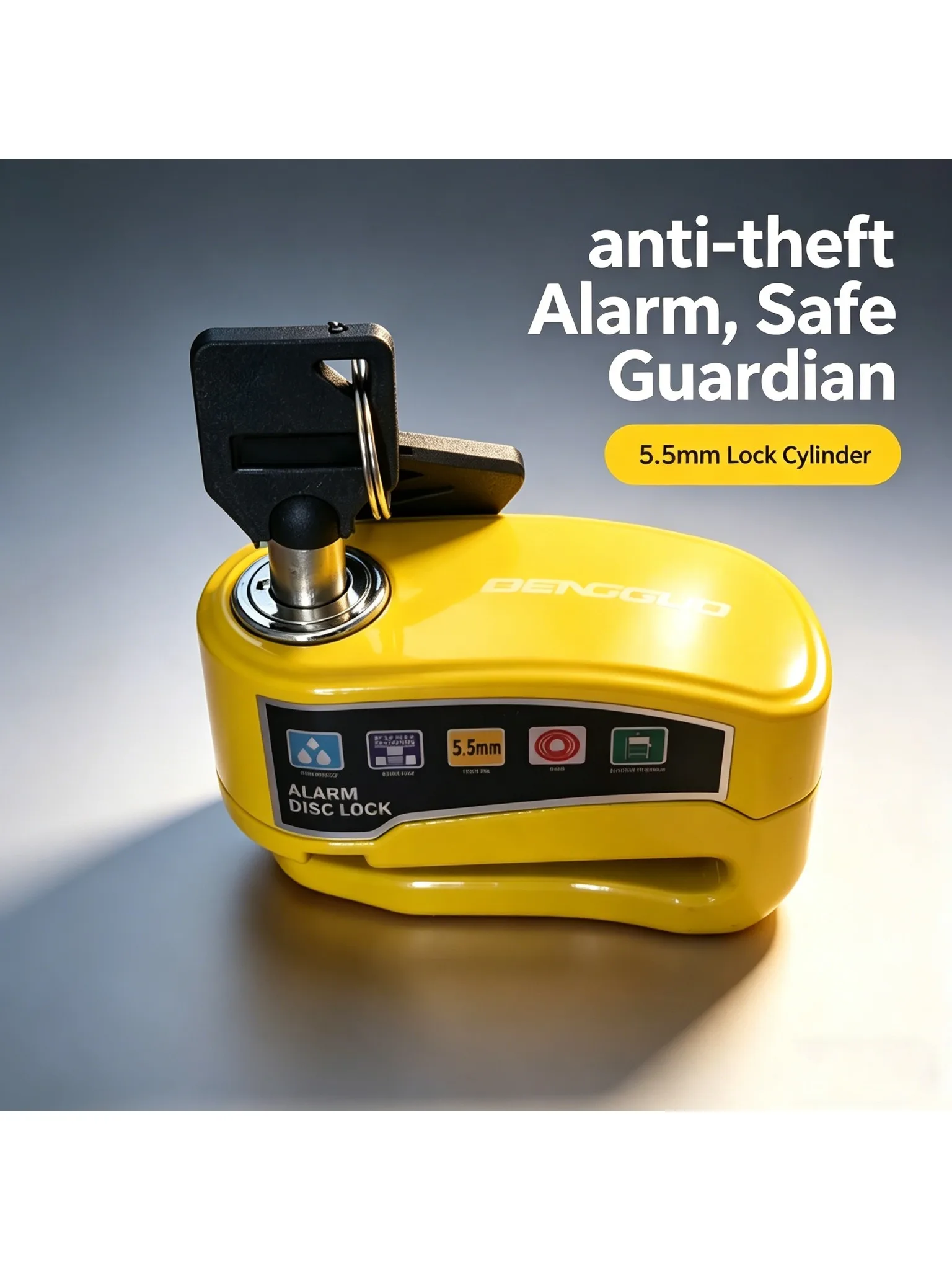 AliExpress NONE Motorcycle Bicycle Lock Alarm Protection Padlock Waterproof Brakelock with Keys Safety Anti-Theft Scooter Wheel Disc Brake Locks