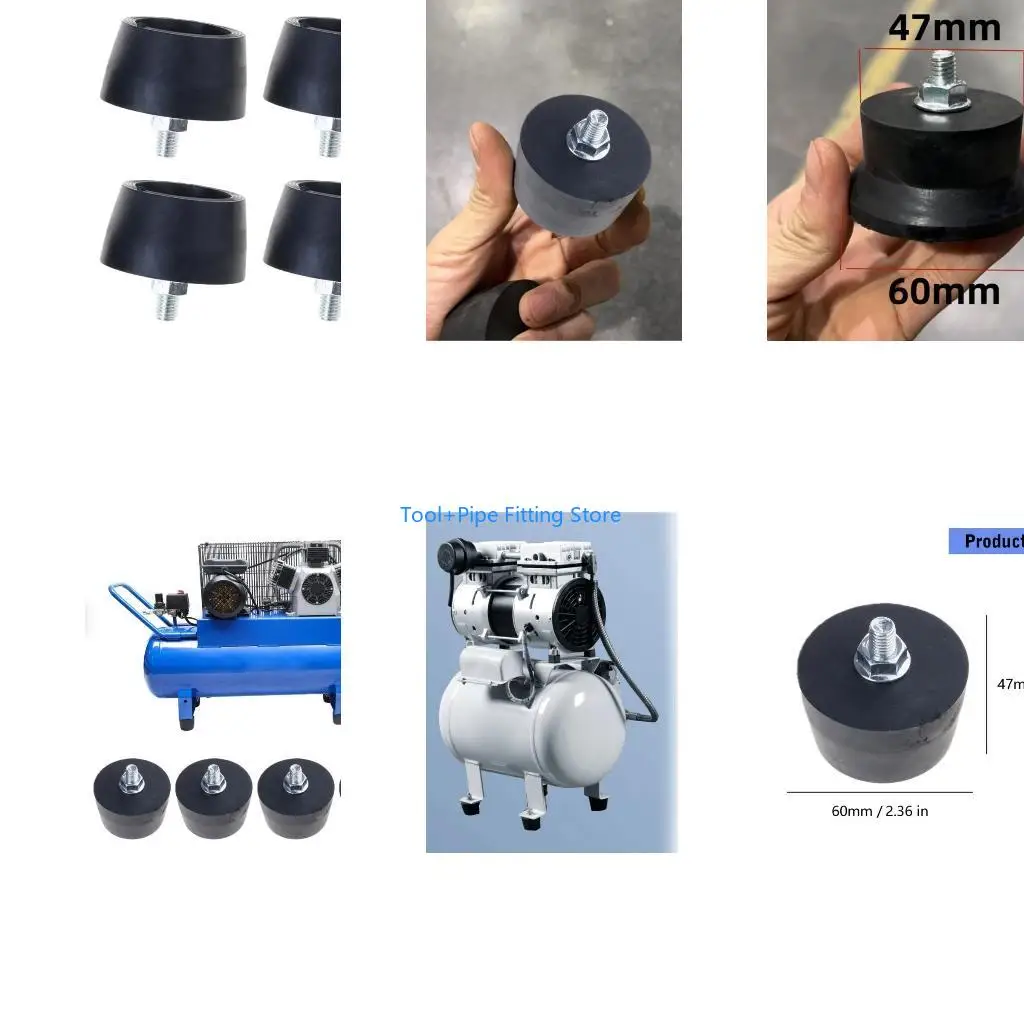F92B Industrial Air Compressor Pumps Anti Vibration Rubber Base Pad Complete Mounting Hardware