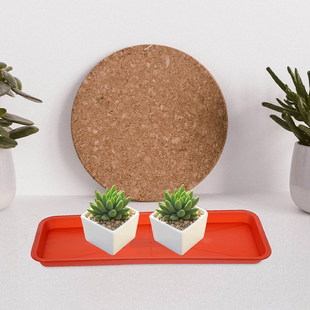 

5pcs Plastic Plant Drip Tray for Flower Pot Bottom Red Color Rectangular Saucer Planter Water Collector