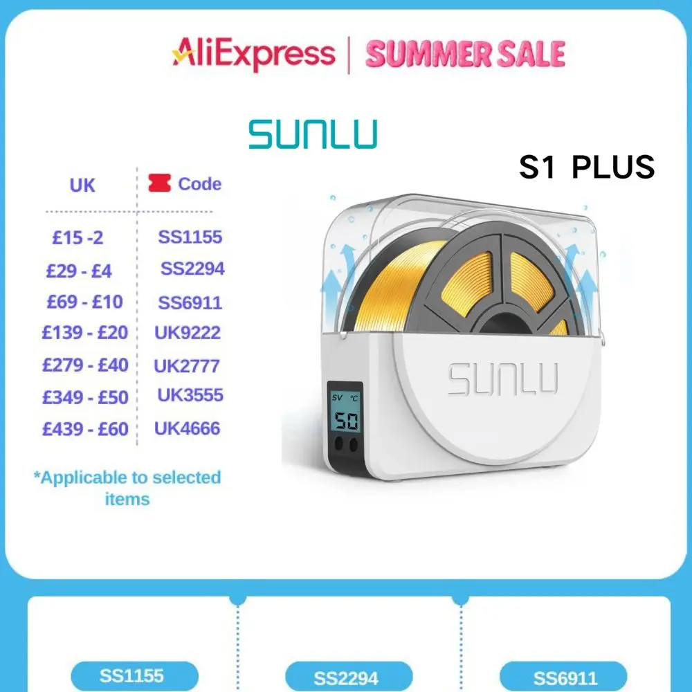 SUNLU S1+ 3D Filament Drying Box Fila-Dryer Drying Filament Storage Box Keeping Filament Dry Holder For 3D Printing Fast Heating