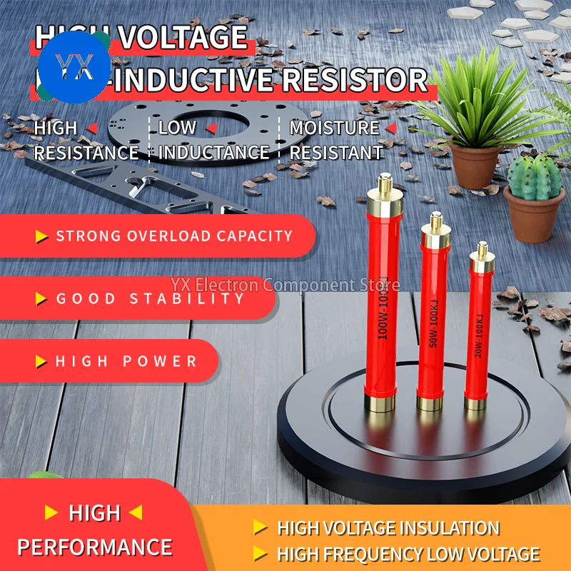 

RI80 High Power Metal Film Resistor, 20W - 100W 1K-1G Ohm, High Temperature Resistance, Non-Inductive, High Voltage Tolerance