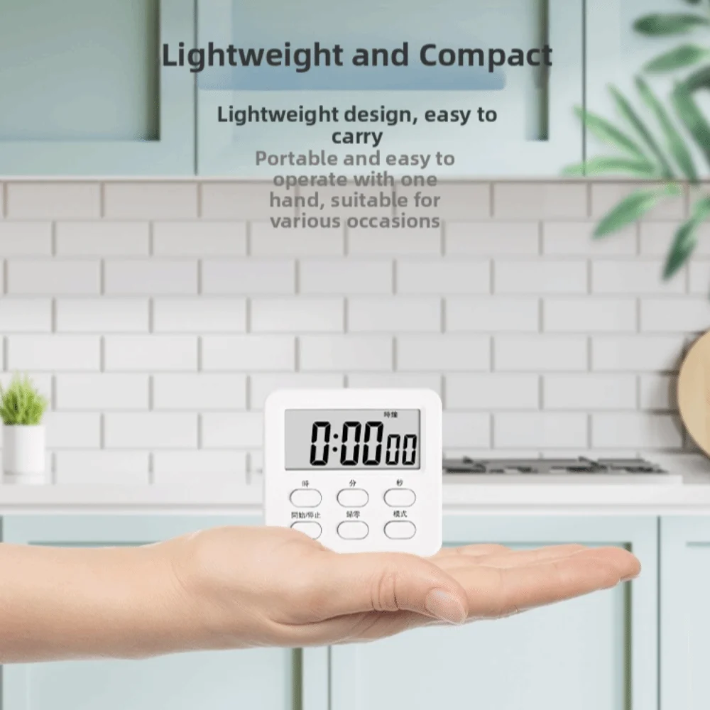 LED Display Digital Kitchen Timer Multi-functional Memory Function Alarm Clock Timer Lightweight Countdown Timer Office Home Use