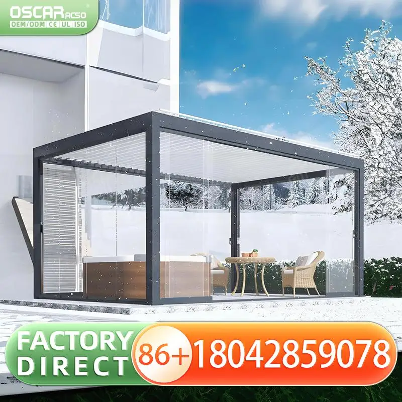 

3X3 3x6 10*12 10*20 м моторизованная уличная водонепроницаемая алюминиевая электрическая жалюзи биоклиматическая крыша для сада, патио, у бассейна Pergol