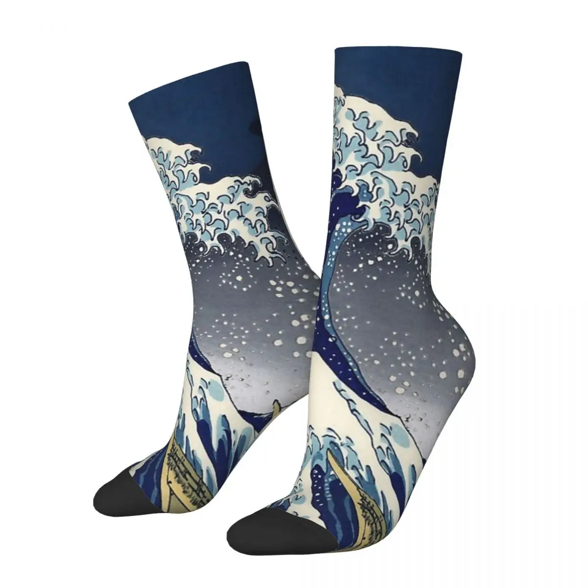 

Great Wave Kanagawa Night Socks Harajuku Sweat Absorbing Stockings All Season Long Socks for Man's Woman's Birthday Present