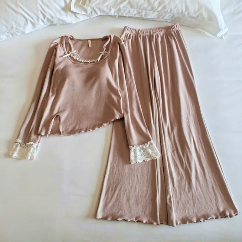 

Warm Pyjamas Femme New Winter Sleepwear For Sleeping Thick Island Velvet Pajama Sets Chest Pad Top Home Suit For Women Clothes