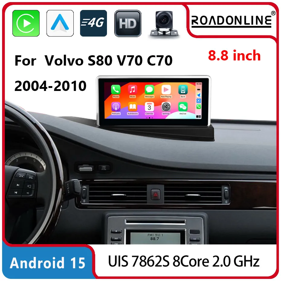 For Volvo S80 V70 C70 2004-2010 8.8inch 1920*72 Android 15 8Core 8+256G Car Multimedia Player Stereo Radio Car radio with screen