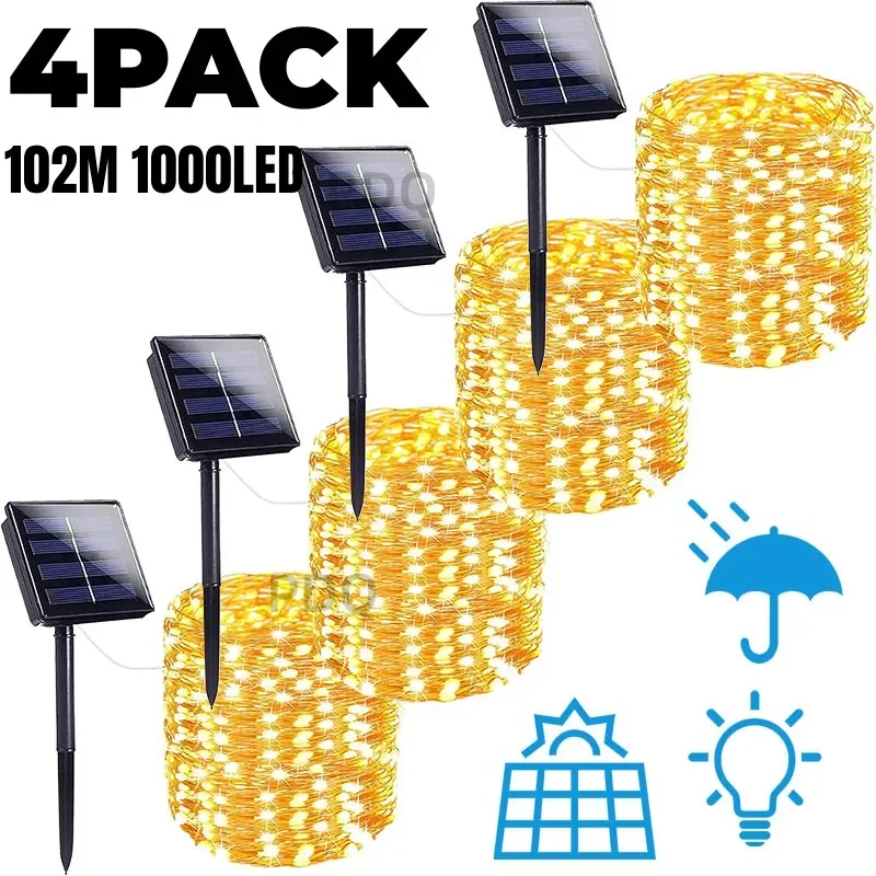 

Solar String Light Outdoor Garden Fairy Lights Twinkle Waterproof Lamp Christmas Party Decor 7m/12m/22m/32m/52m/102m Pond Psd