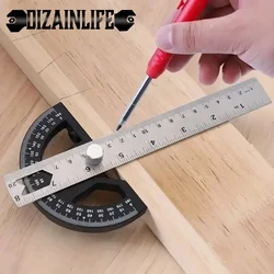 T-Type Woodworking Angle Ruler Protractor 8 Inch Adjustable Angle Plate Thickness Woodworking Edge Measurement Scribing Tools