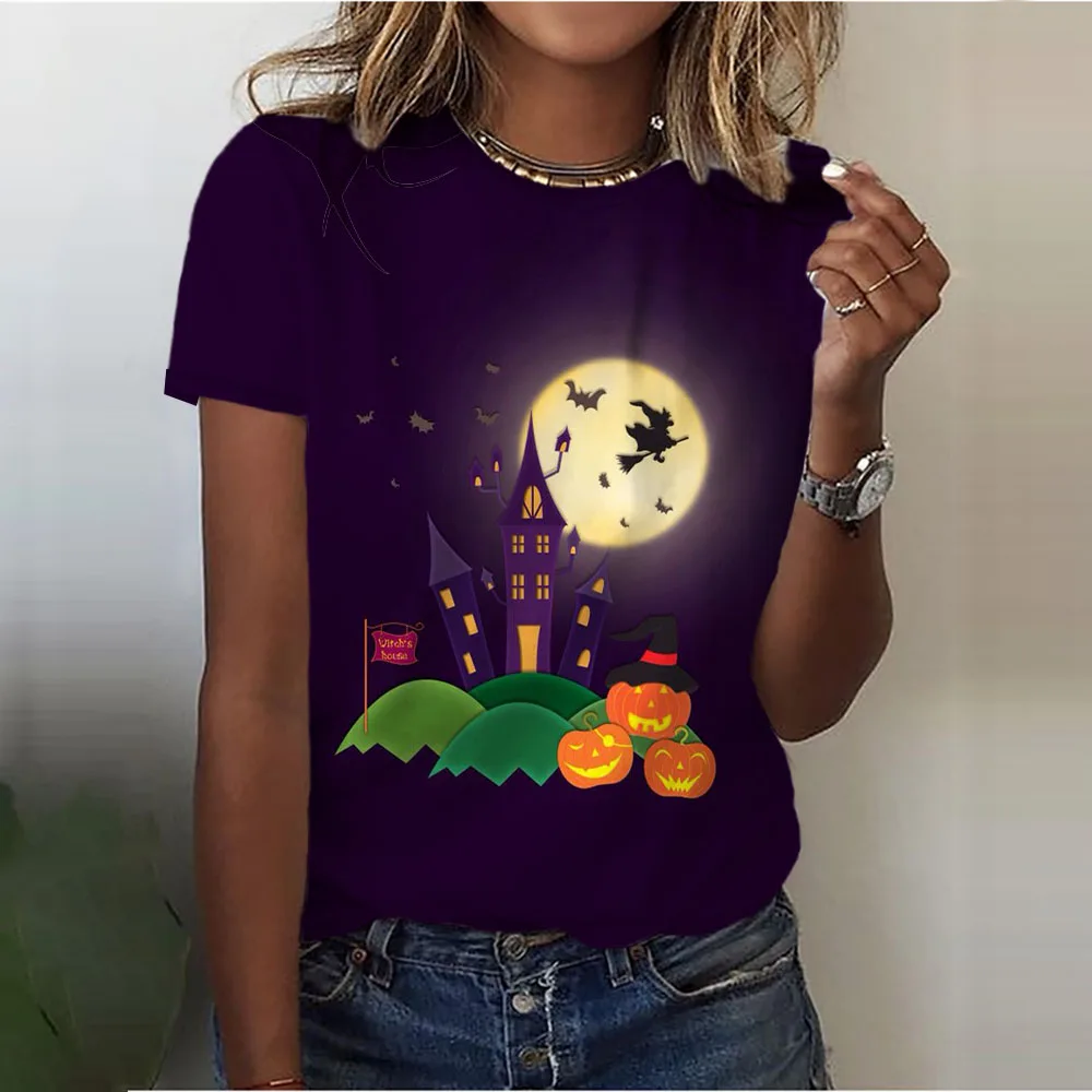 Kadın Disney cadılar bayramı Mickey Minnie üst gevşek yaz sokak yuvarlak boyun T-shirt Harajuku Y2k kadın parti elbise eğilim moda