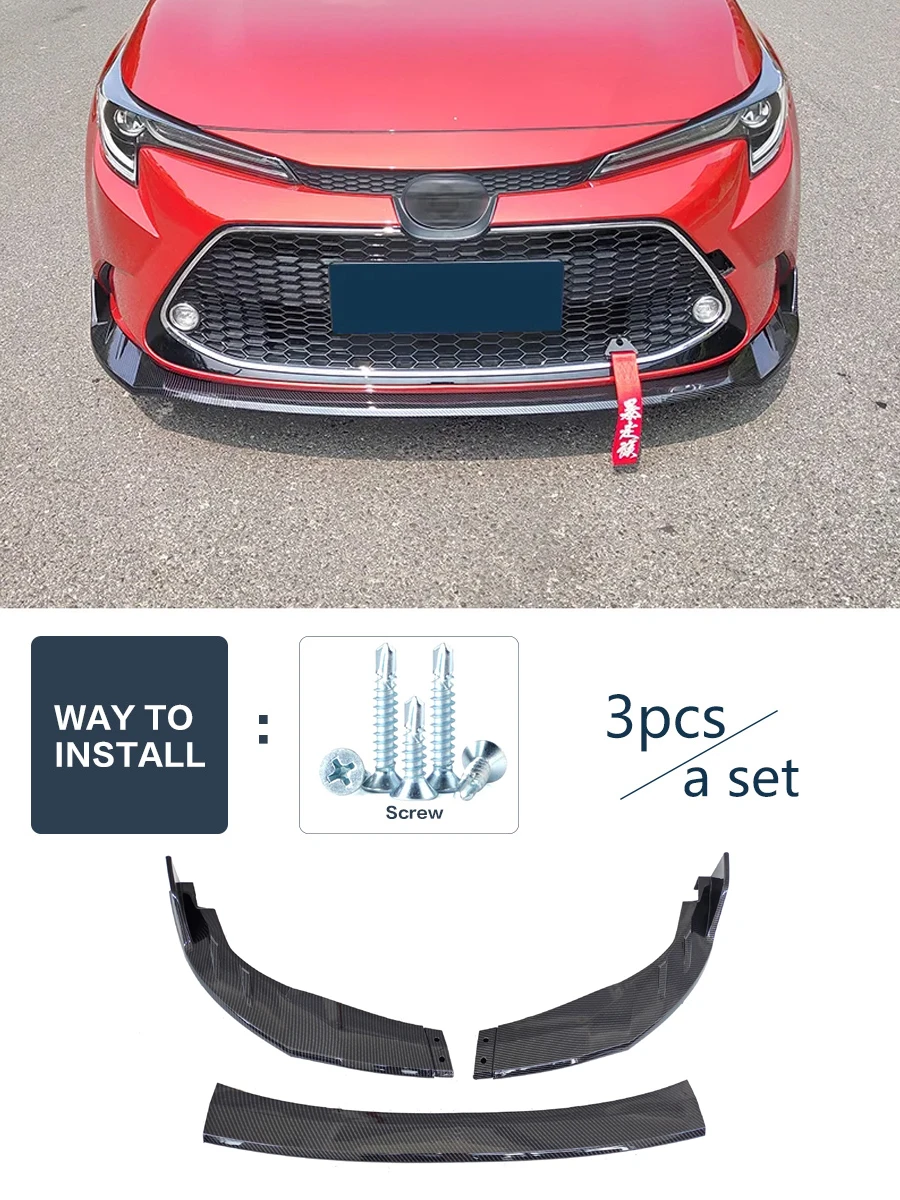 Front Bumper Spoiler for Corolla US Version 2019 2020 2023 Protector Plate Lip Body Kit Splitter Decorative Strip Shovel