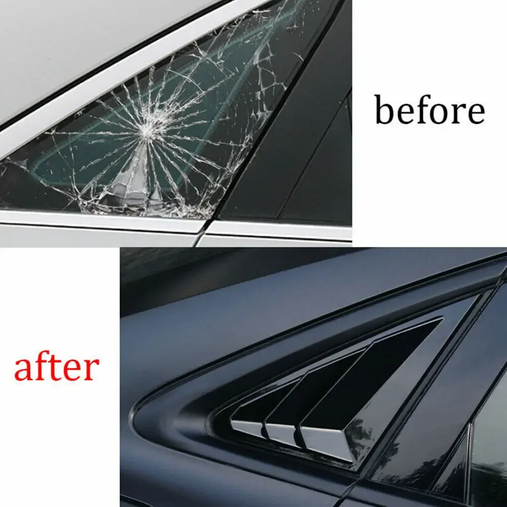 For Audi A3 Sedan 2014-2020 Car Rear Louver Window Side Shutter Cover Trim Sticker Vent Scoop ABS Carbon Fiber Auto Accessories