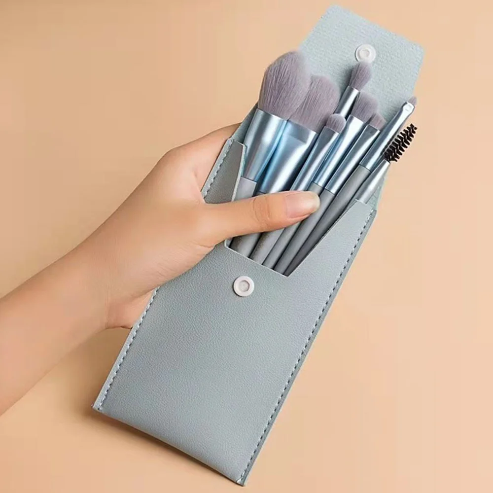 8-piece portable concealer foundation make-up makeup brush soft hair, eye makeup tools, beginner mini set, alcohol free image 5