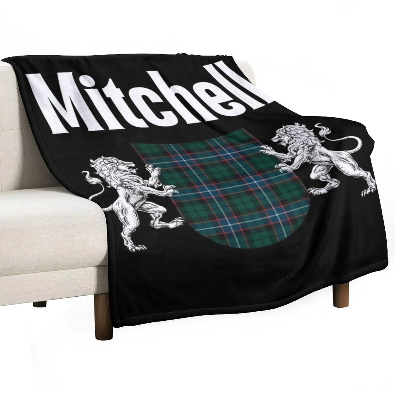 Mitchell Clan Scottish Name Coat Of Arms Tartan Throw Blanket Soft Beds Camping Blankets