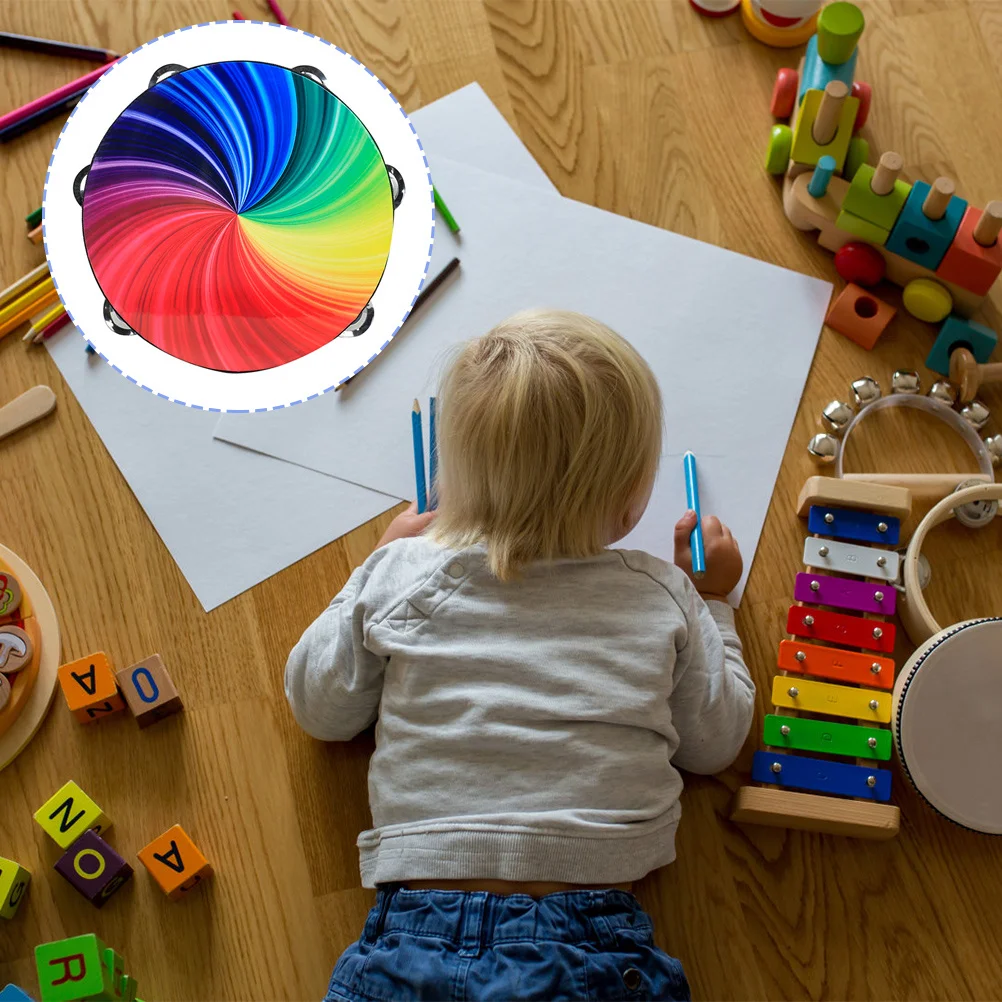 

Kids Double Row Hand Percussion Tambourine Musical Instrument Educational Plaything Clear Voice Durable Kids Tambourines