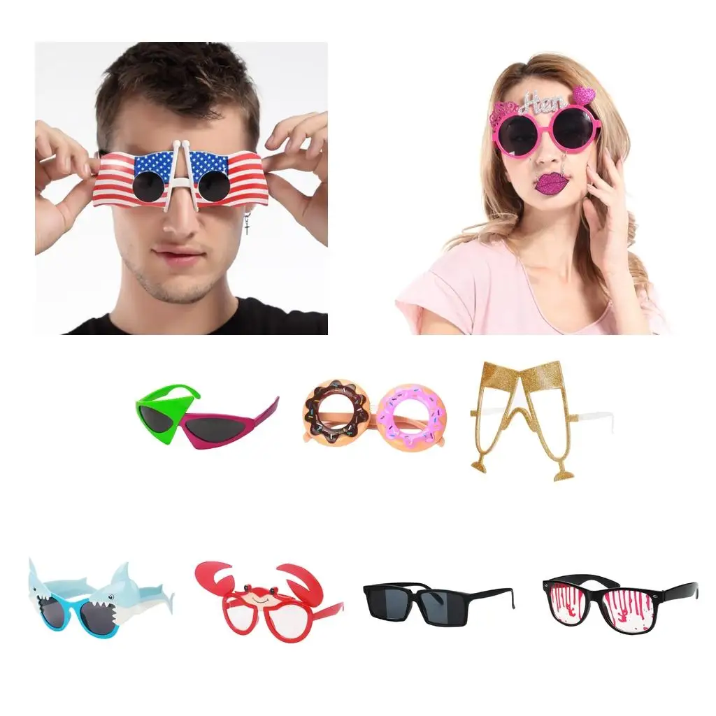 Verschiedene Neuheits-Sonnenbrillen, lustige Partybrillen, Spielzeug-Party-Tricks für Kinder und Erwachsene, Halloween, Kostüm, Sommer, Strand, Cocktail