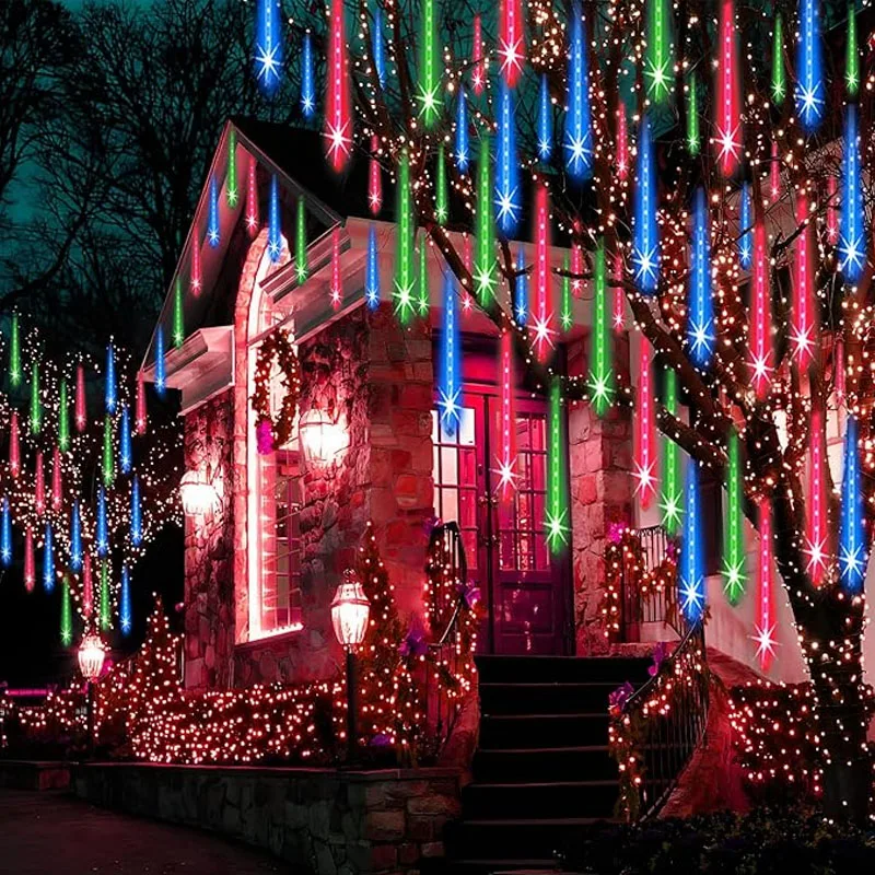 

50cm 8Tubes Solar Meteor Shower Lights Outdoor Waterproof LED Ambient Lighting for Christmas Halloween Garden Lights Decoration