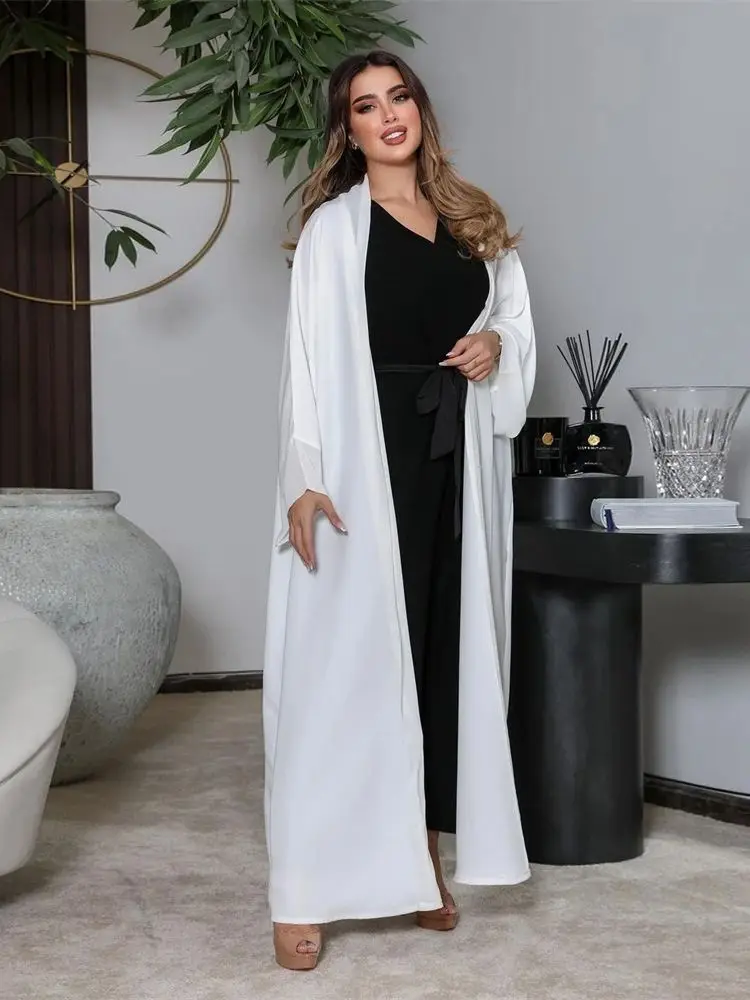 Chiffon Open Kimono Abaya Dubai Luxury 2024 Summer Turkey Muslim Kaftan Modest Dress Islam Kebaya For Women Robe Femme Musulmane