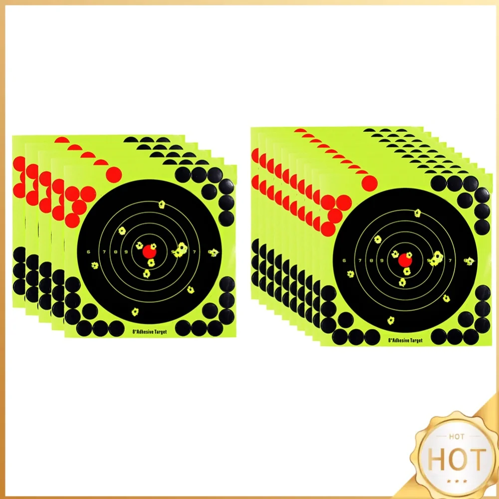 5/10pcs 8-inch Adhesive Target Stickers Bright Color High Visibility Impact Glow Target Accessories