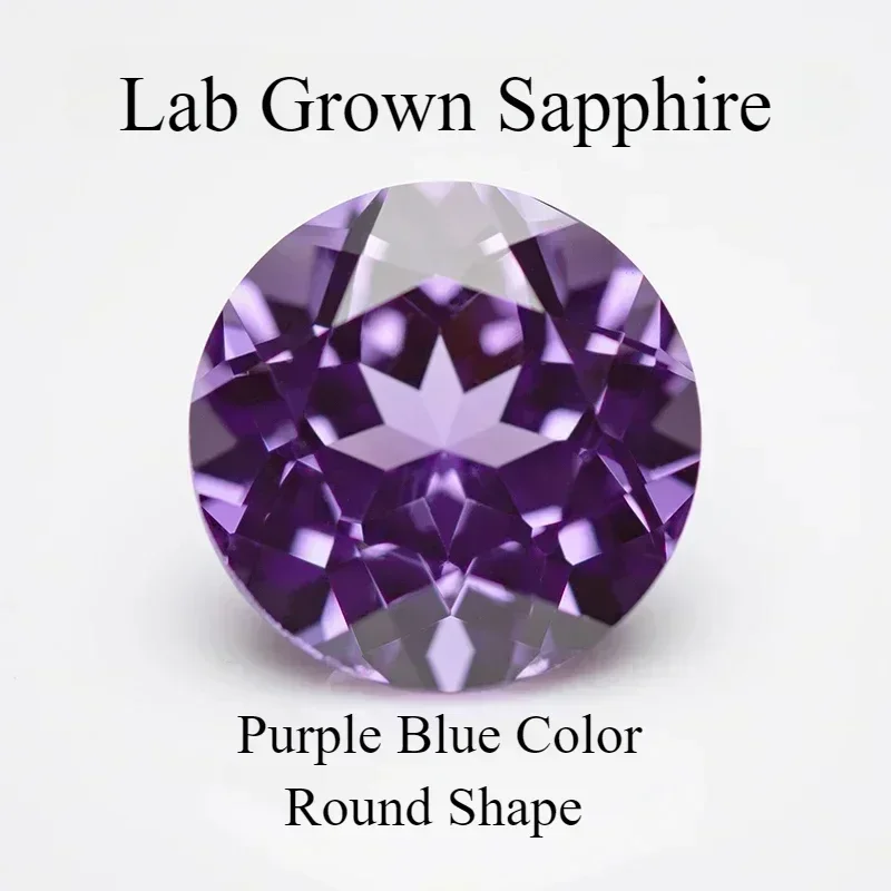 

Wholesale Lab Grown Sapphire Purple Blue Color Round Shape Charm Beads for Diy Jewelry Making Pendant Materials Selectable AGL