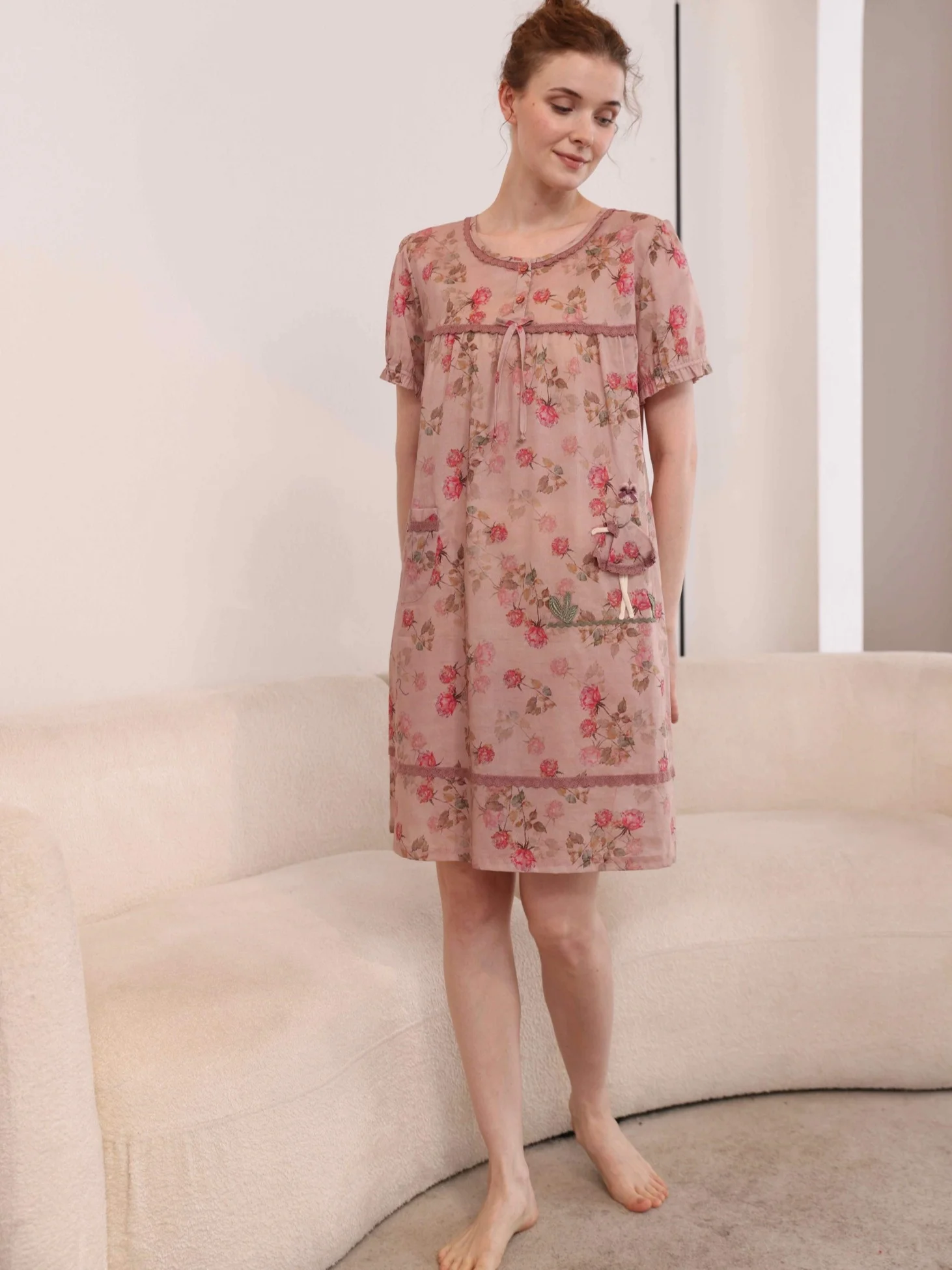camison-de-mujer-michael-jiang-primavera-verano-2026-nuevo-estilo-algodon-puro-estampado-manga-corta-cuello-redondo