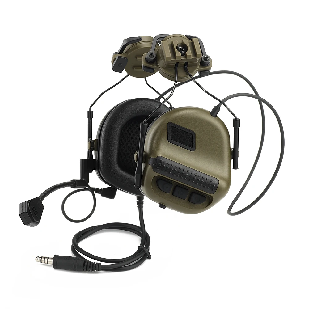 tactical-headset-fast-arc-rail-mount-sound-pickup-noise-reduction-ptt-communication-earphone-for-hunting-shooting-airsoft-wargam
