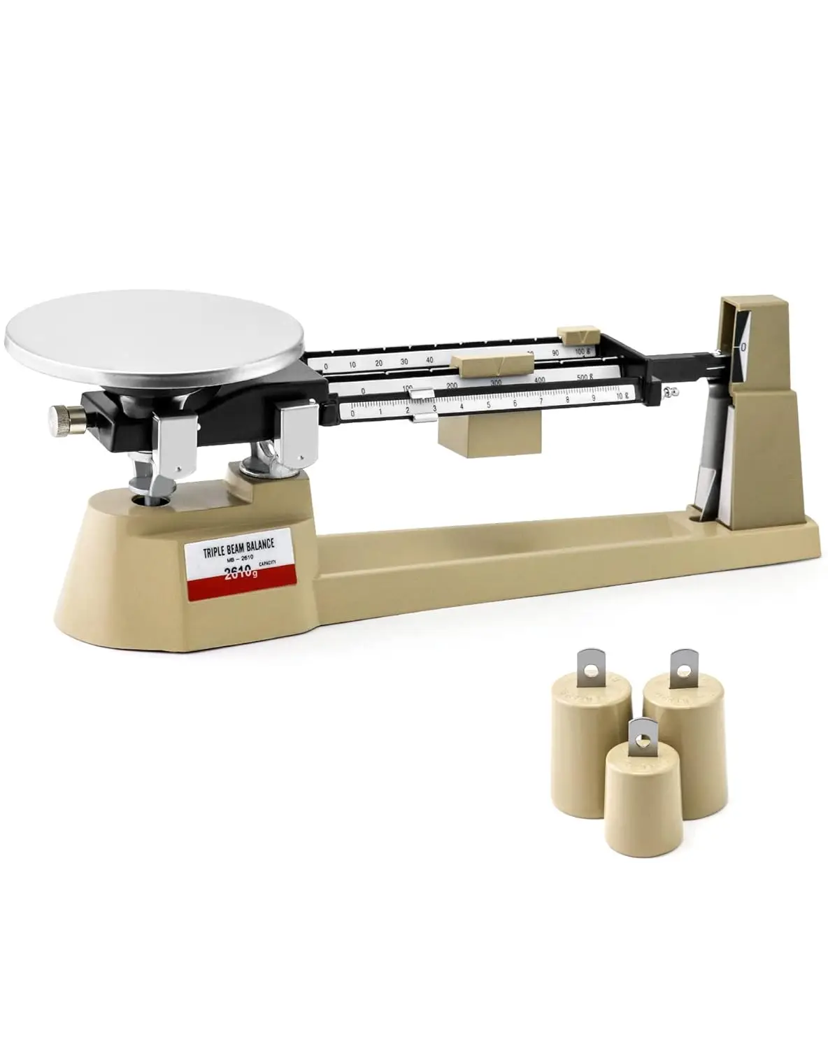 

Трехлучевые механические весы, грузоподъемность 2610 г, точность 0,1 г, не требуют батареек, для лабораторий и кухонь