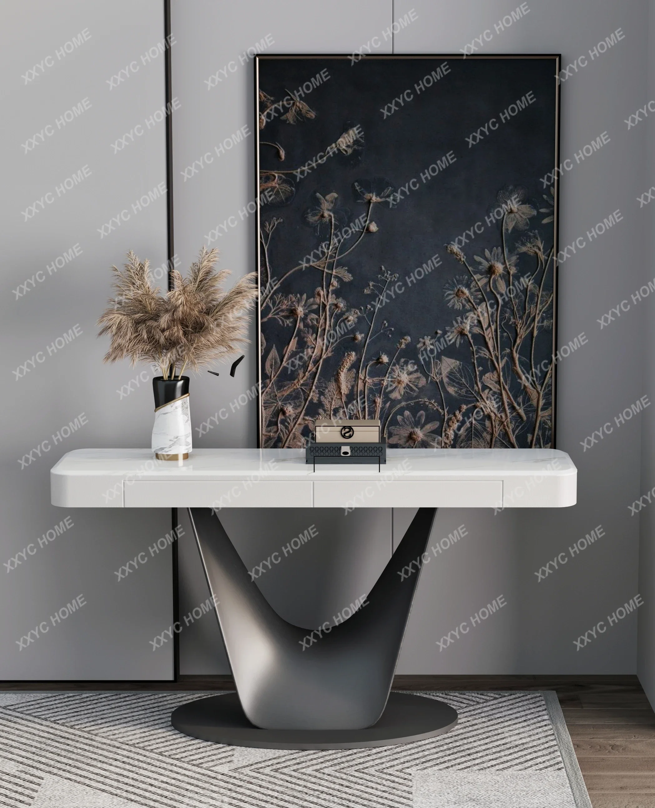 

Входной шкаф JJ Высококачественный итальянский минималистичный входной шкаф с ящиками, входная дверь у стены