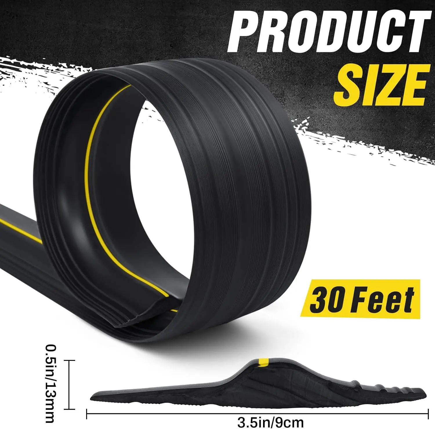 30ft Universal Garage Door Threshold Seal Strip, Waterproof Rubber Weather Stripping Replacement DIY Garage Door Bottom Threshold, Not Include Sealant/Adhesive