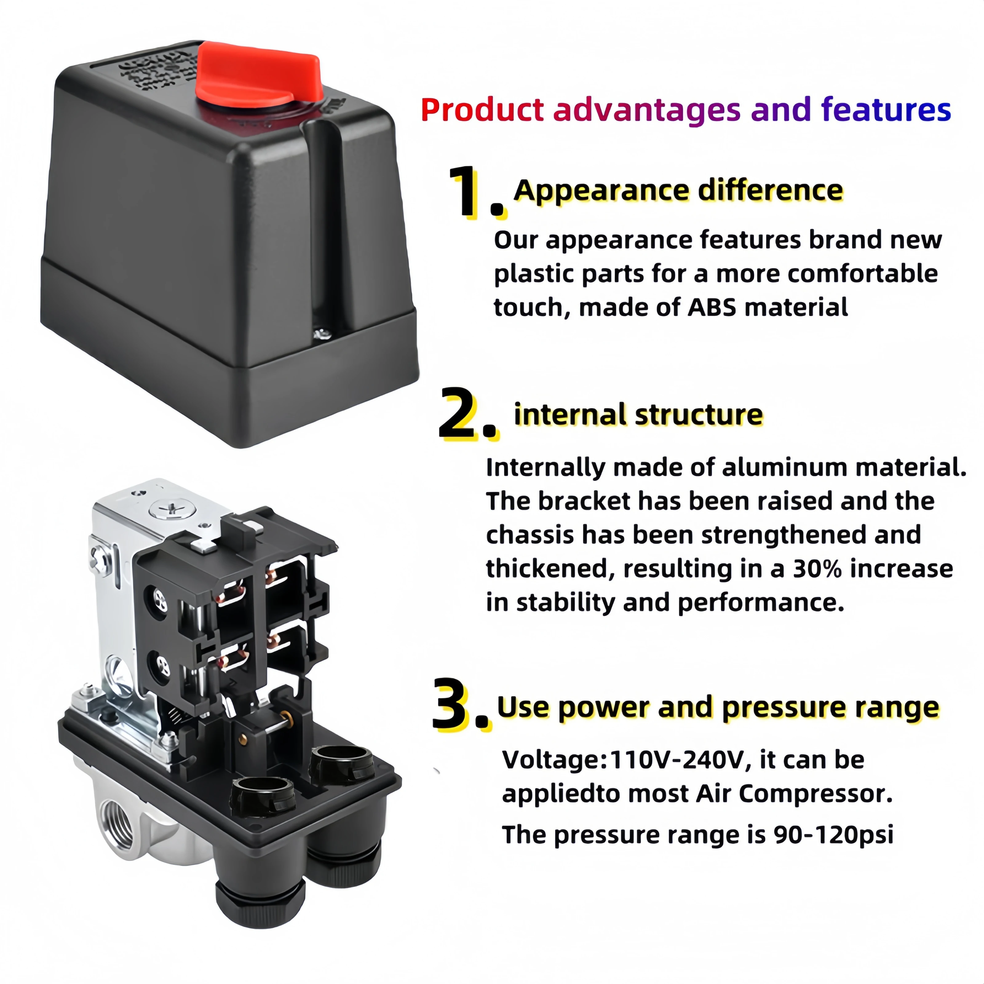 

Air compressor pressure Horizontal rotary switch tool accessories Straight head Elbow quick plug 180°rotatable interface 6-8bar