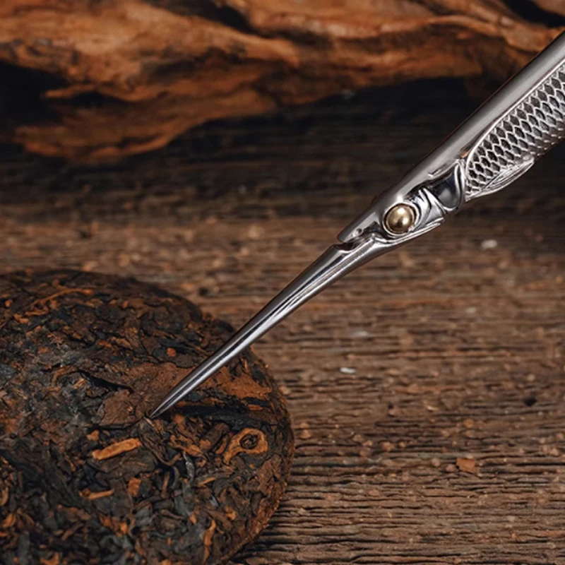 Fish Shaped Stainless Steel Tea Needle Integrated Tea Cone Accessory Ornament Multifunction EDC Tools