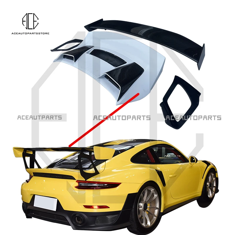 

Trendy Kits For Porsche 911 991 Upgrade GT2RS Body Kit Rear Hood Rear Wing Spoiler