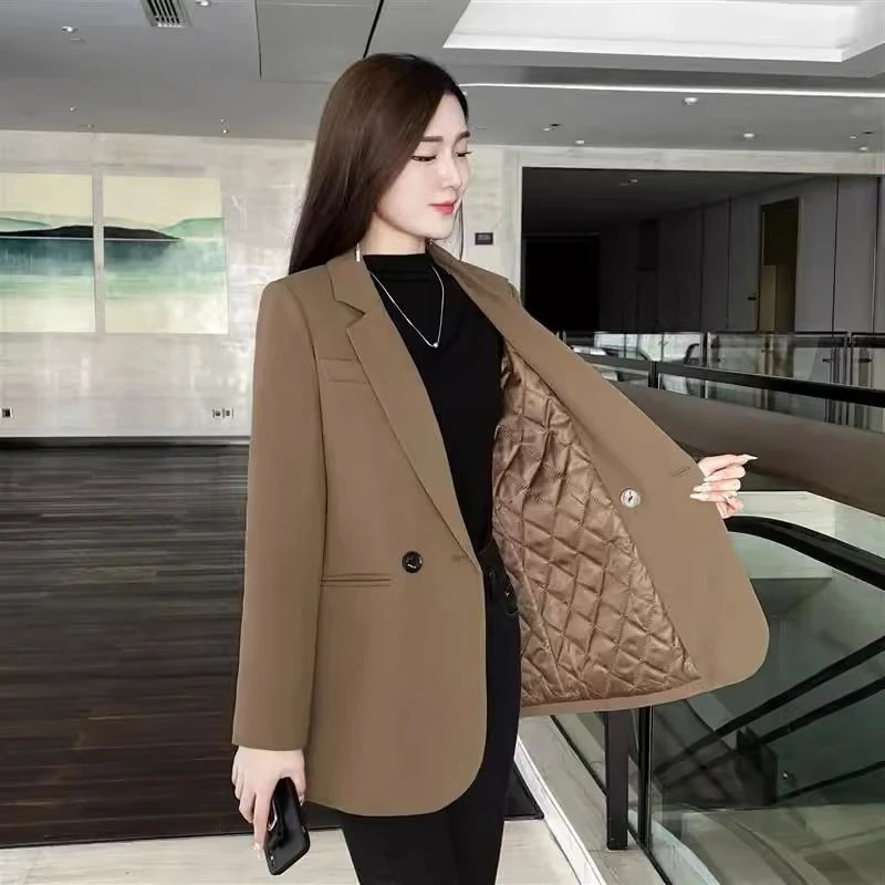 

Plus Size Women's Wool Blend Blazer Winter Thick Warm Stylish Casual Office Jacket Coat