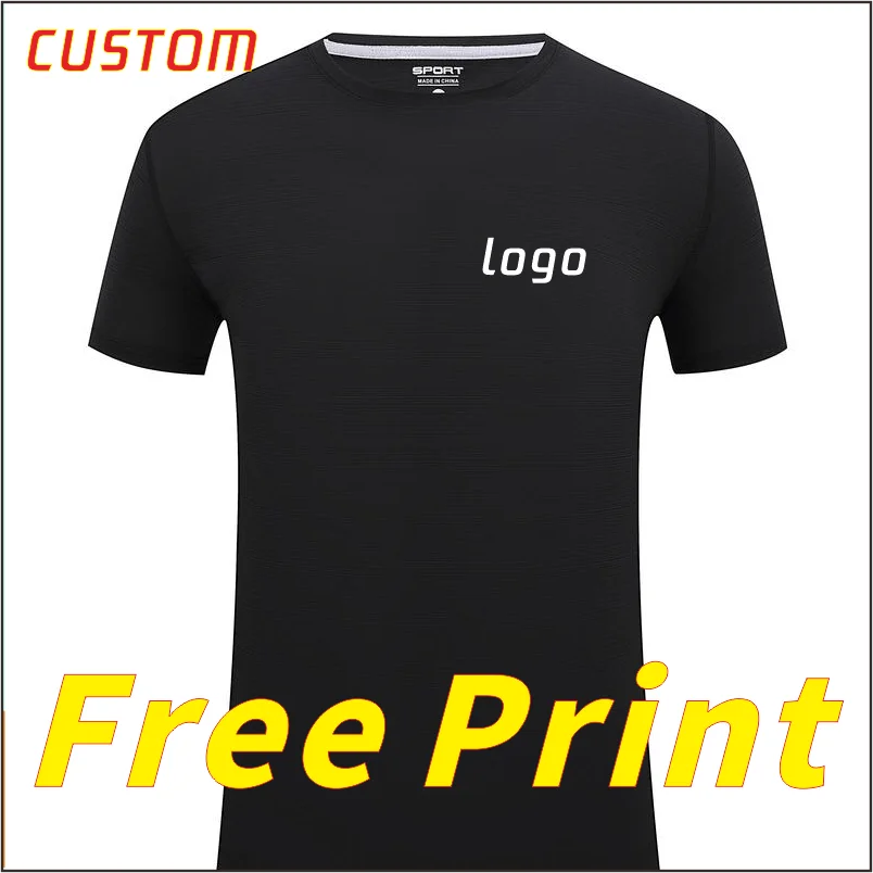 Leisure Sports Quick Drying T-shirt Customized Print Logo Icon Summer Breathable Round Neck Short Sleeve Embroidery Personalized