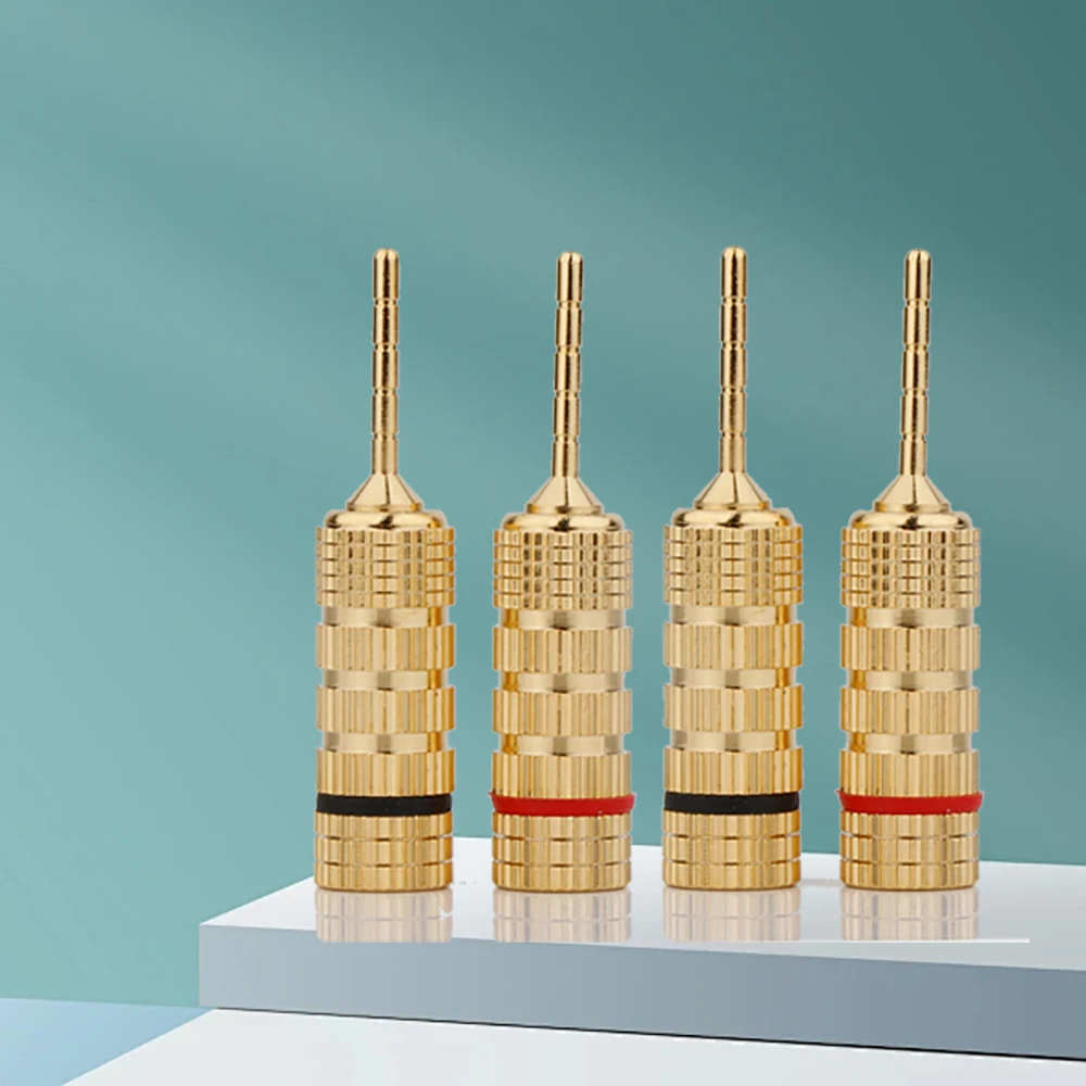 2 مللي متر الموز المتكلم موصل 24K النحاس مطلية بالذهب HIFI الموز جاك المسمار نوع الصوت والفيديو سلك التوصيل مضفر التوصيل