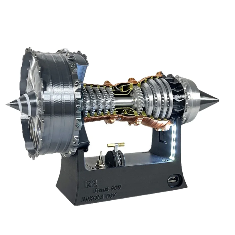 A45F-TR-900 Simulação Turbofan Motor Modelo Ventilador de Aviação Colecionáveis Display Estático Ornamentos Presentes 25 CM